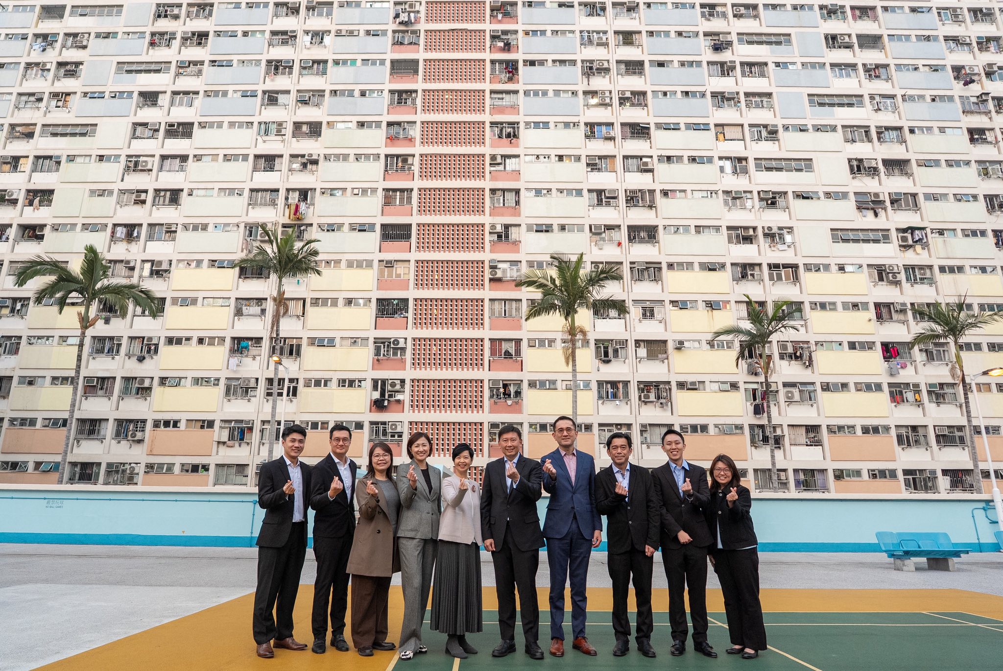 Minister for National Development Chee Hong Tat (middle) during his visit to Choi Hung Estate. 