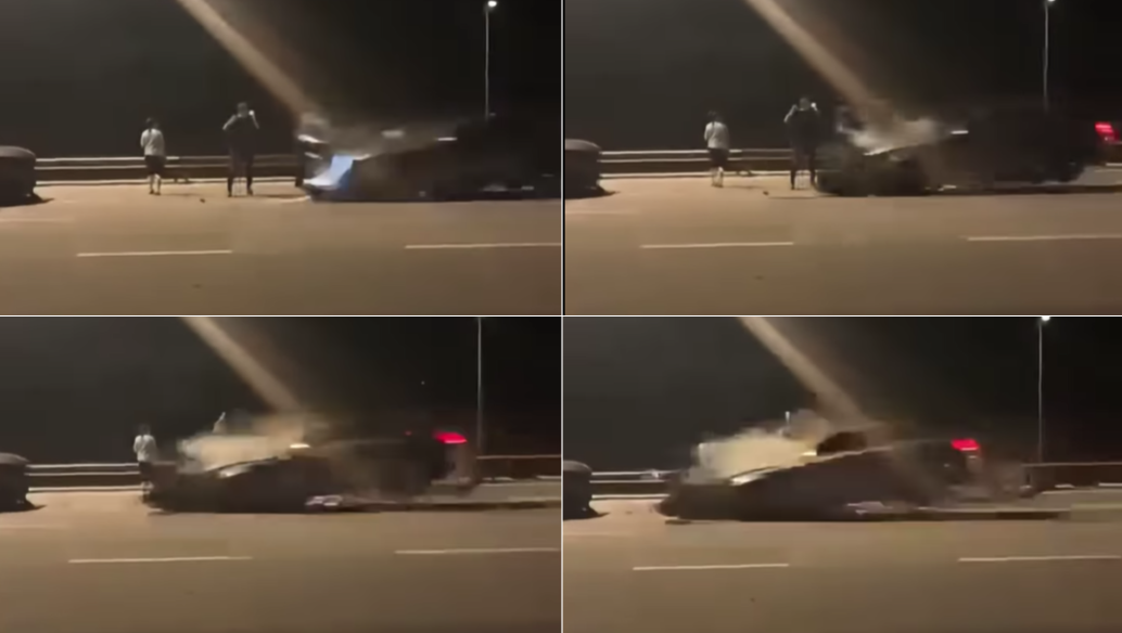 Scene breakdown of the video showing how the accident unfolded within one second.
