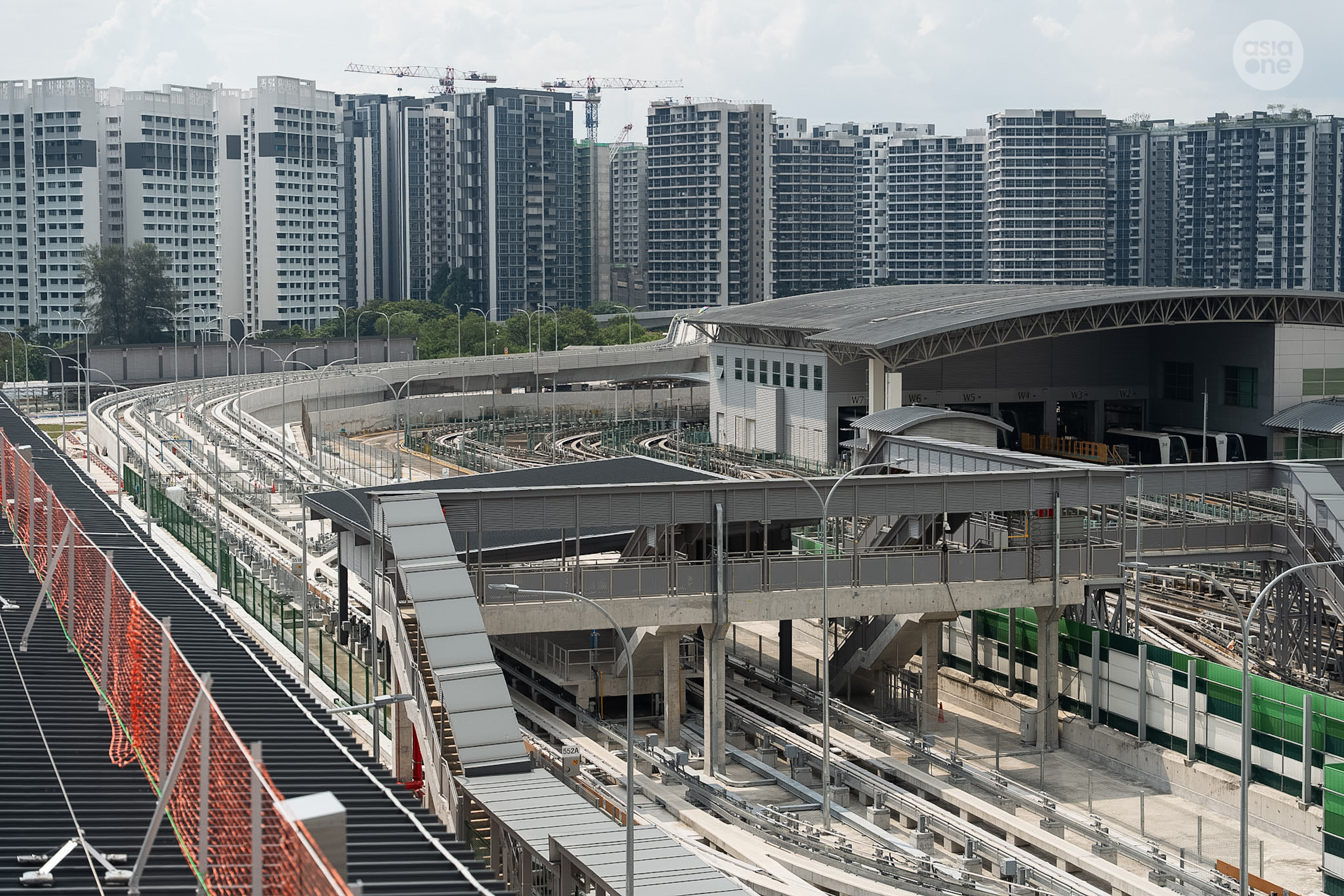 A section of the test track near the West Station near the stabling yard.