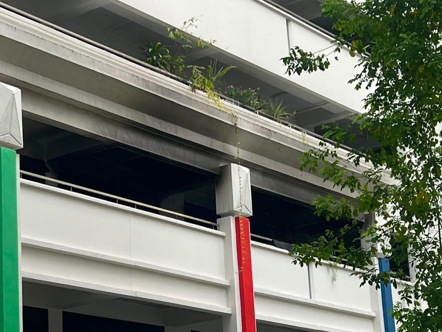 Black soot could be seen along the corridor and external facade of the affected unit.