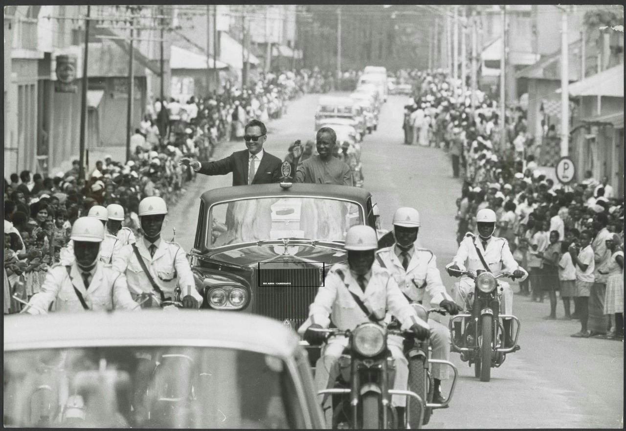 Founding prime minister Lee Kuan Yew during an official visit to Tanzania in 1971.