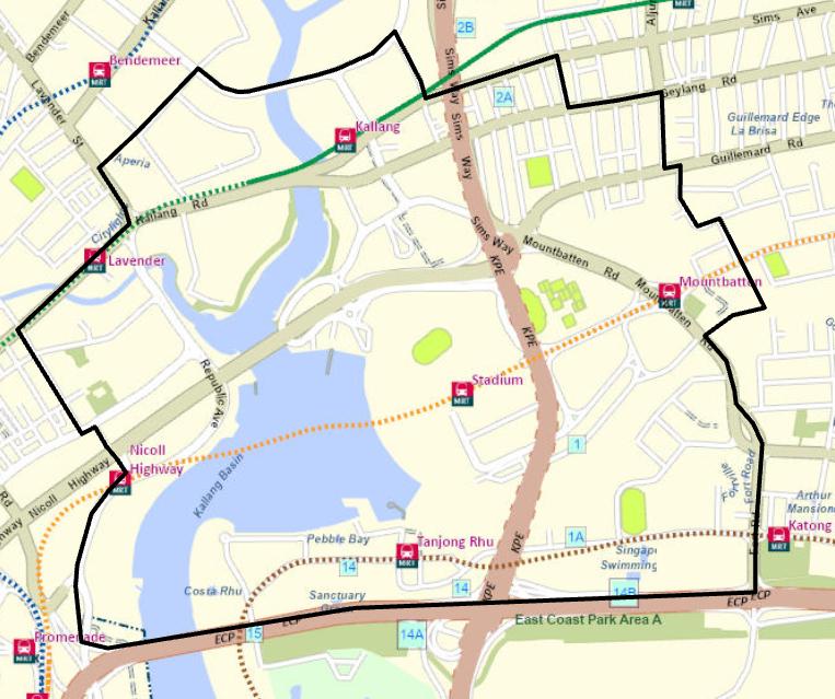 Map showing the special event area around the National Stadium for NDP 2026.