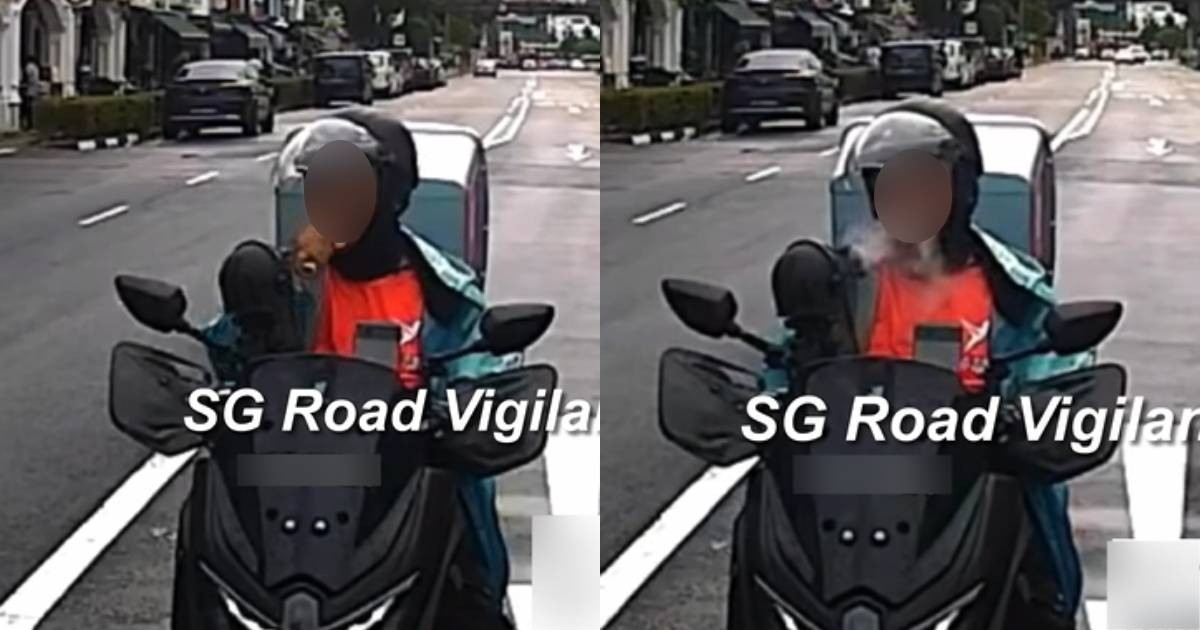 Motorcyclist seen allegedly vaping along East Coast Road