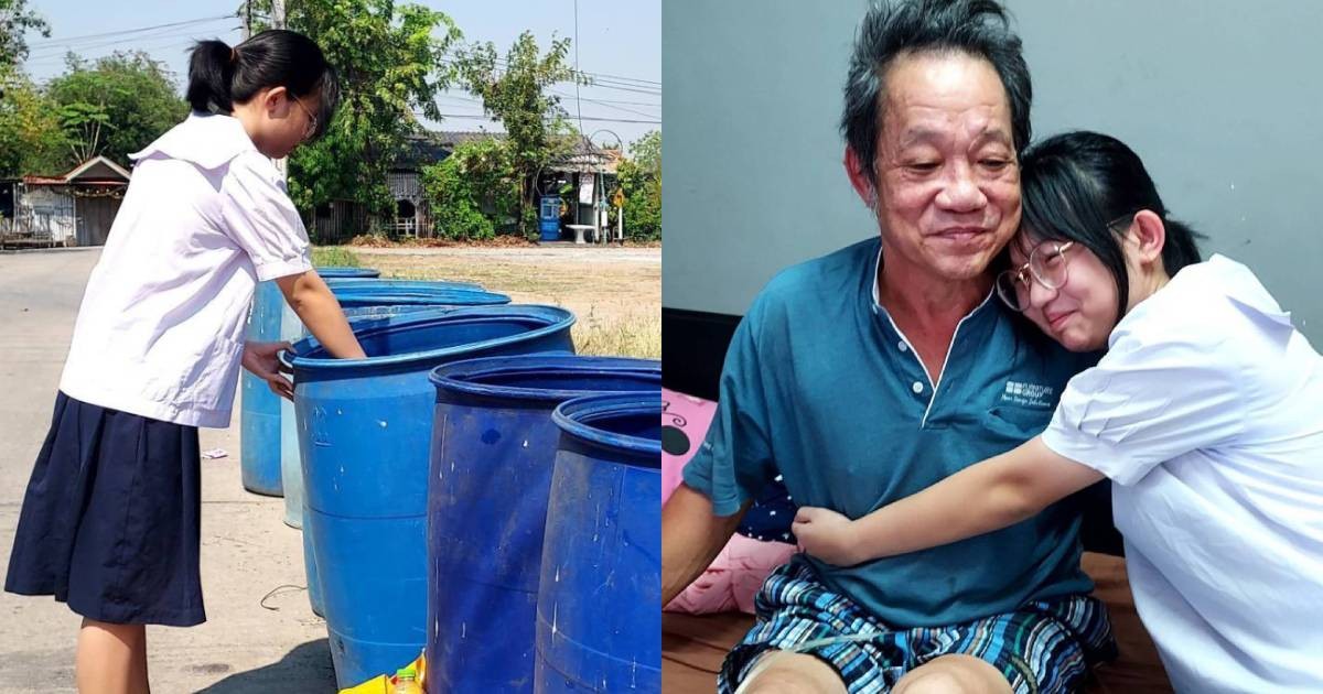 'I'm not ashamed': Thai girl, 15, collects plastic bottles to support family and disabled dad