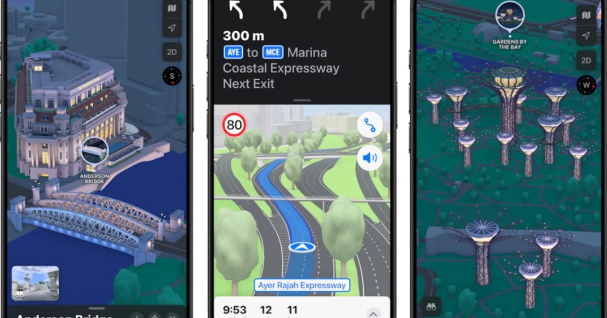 Apple Maps brings 3D landmarks and road-level realism to Singapore