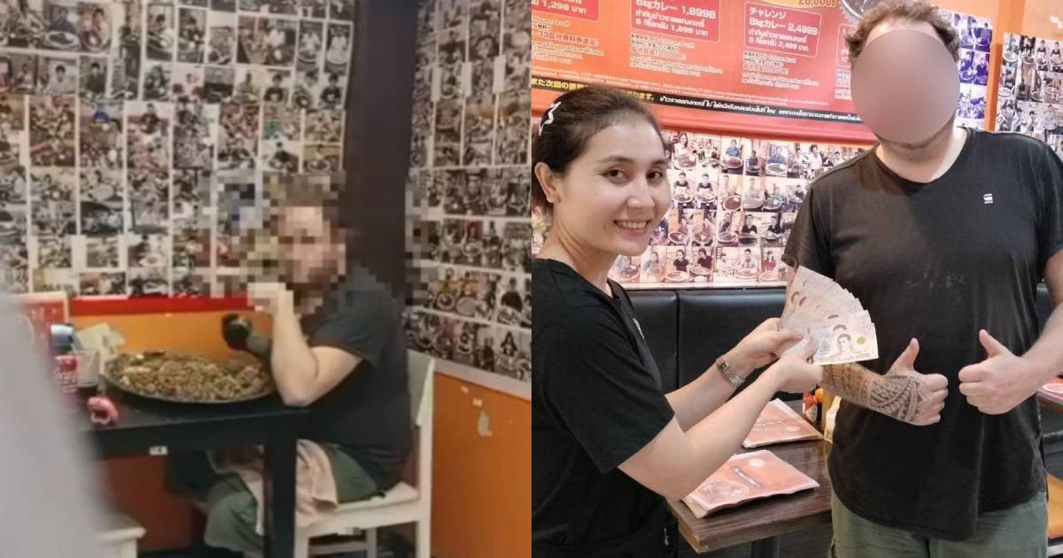 Man 'wins' 8kg eating contest at Bangkok restaurant by stuffing Japanese curry rice into his pocket