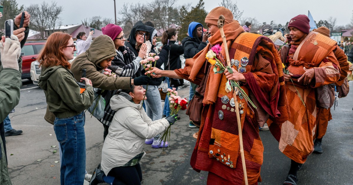Walk for peace: Buddhist monks to end 3,700km journey in Washington