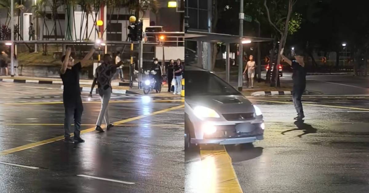 This made my day: Sengkang pedestrians hailed for controlling traffic amid rain and traffic light failure