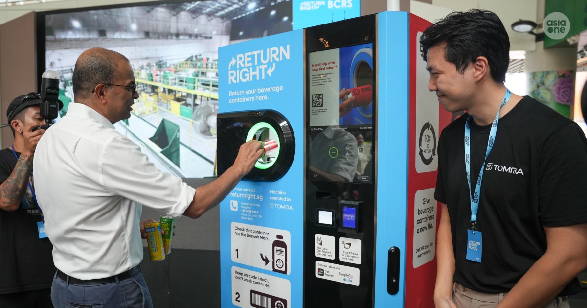 Over 90% of HDB homes to be within 5-minute walk of a beverage container return machine from April