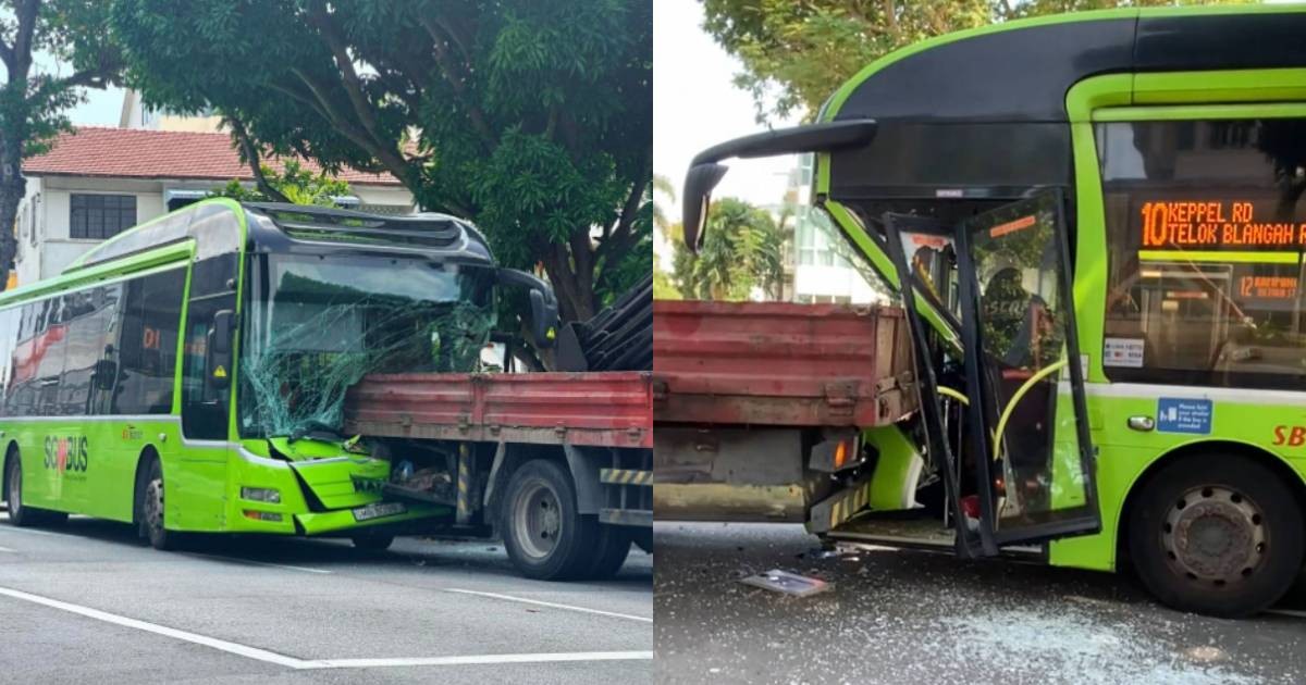 Bus driver, 74, trapped in crash with lorry on Upper East Coast Road