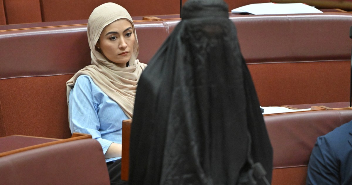 Australian Senate suspends far-right leader over 'disrespectful' burqa stunt