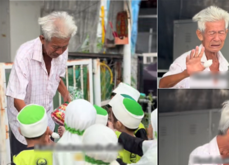 Tears of joy: Kindergarten kids in Melaka spread CNY cheer by visiting seniors, hand over special care packs