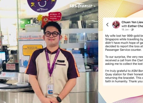 'Restored our faith in humanity': Tourist praises SBS Transit staff for retrieving her lost 999-gold bracelet 