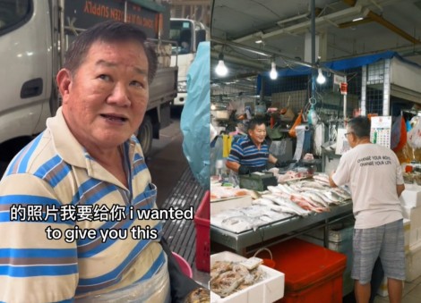 Foreigner hands fishmonger photo of latter to remember 'good memories' before Bukit Timah market closure