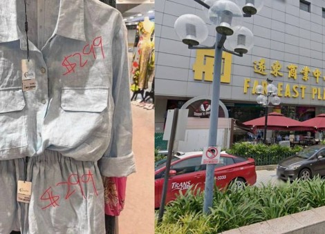 $1,097 for 3 pieces: Woman calls cop over clothing bill at Far East Plaza shop