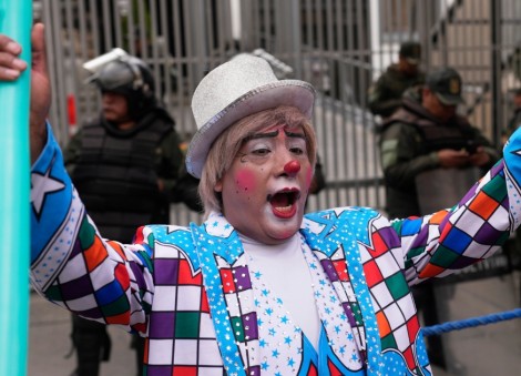 Clowns take to the streets of Bolivia to protest decree that could crush their livelihoods